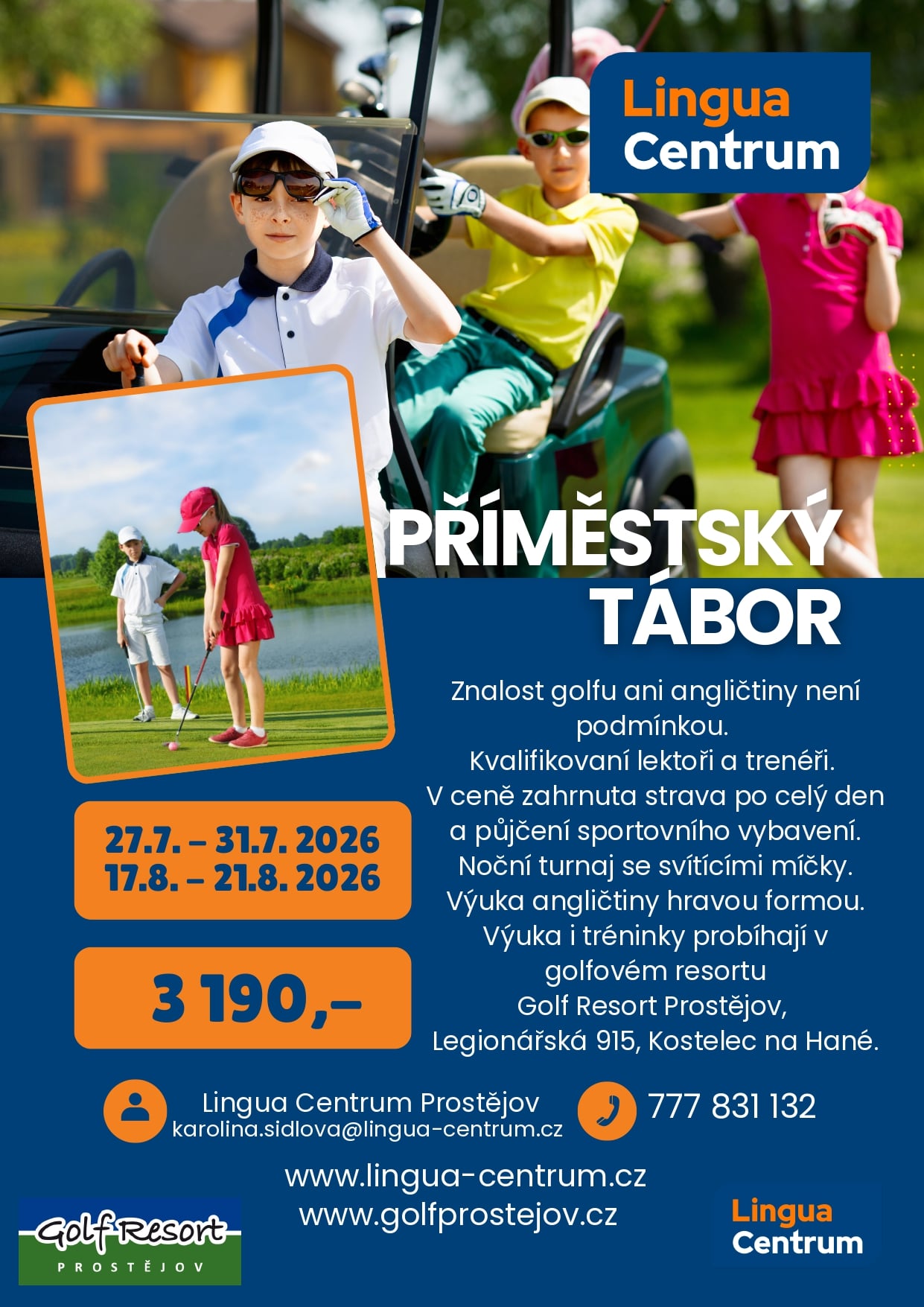 Dětské letní příměstské anglicko-golfové tábory 2026