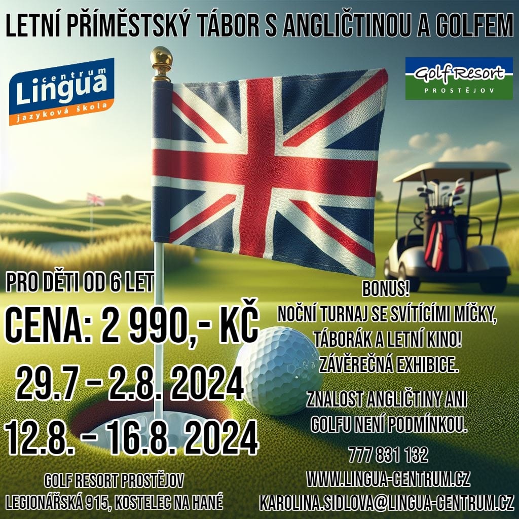 Dětské letní příměstské anglicko-golfové tábory 2024